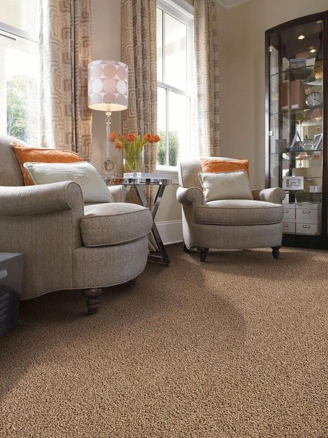 Gray Chairs, Orange Accents, Sunlit Living