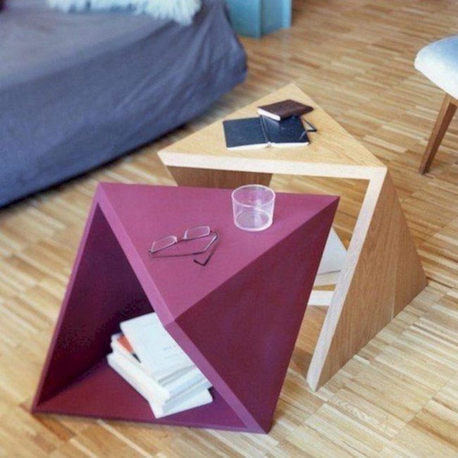 Red Triangle Wood Tables