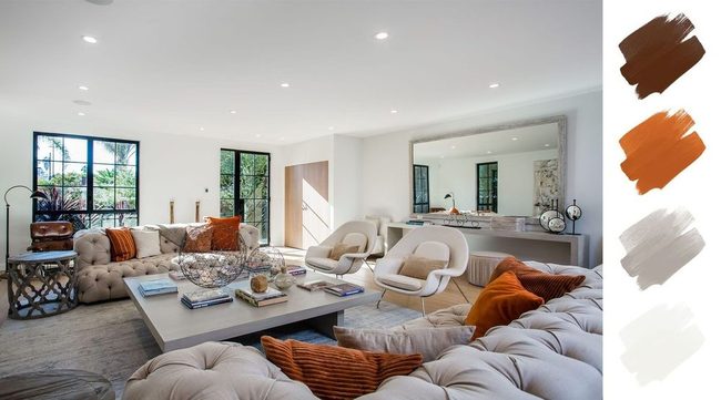 Burnt Orange Accents On Neutral Canvas