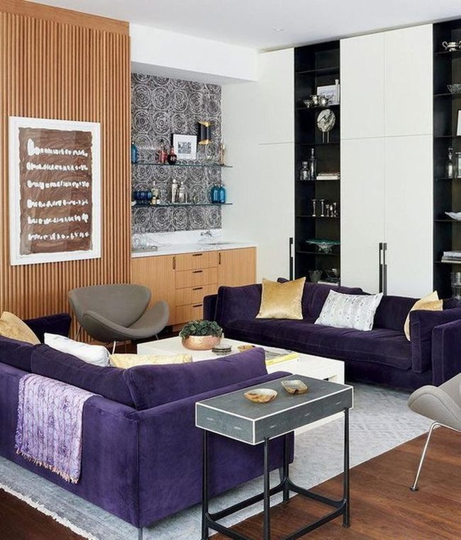 Purple Couch Statement Seating