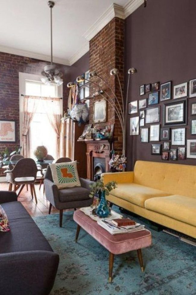 Yellow Chairs Pop Against Purple