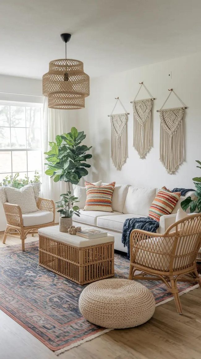 Layered Boho Living With Global Textiles