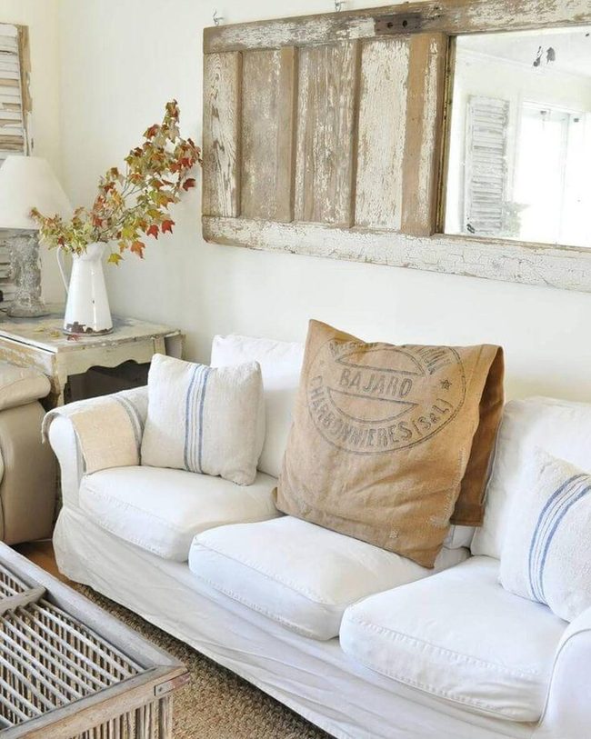 Weathered Wood Mirror Statement Piece