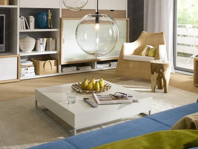 Sunlit Living Room With Pale Walls