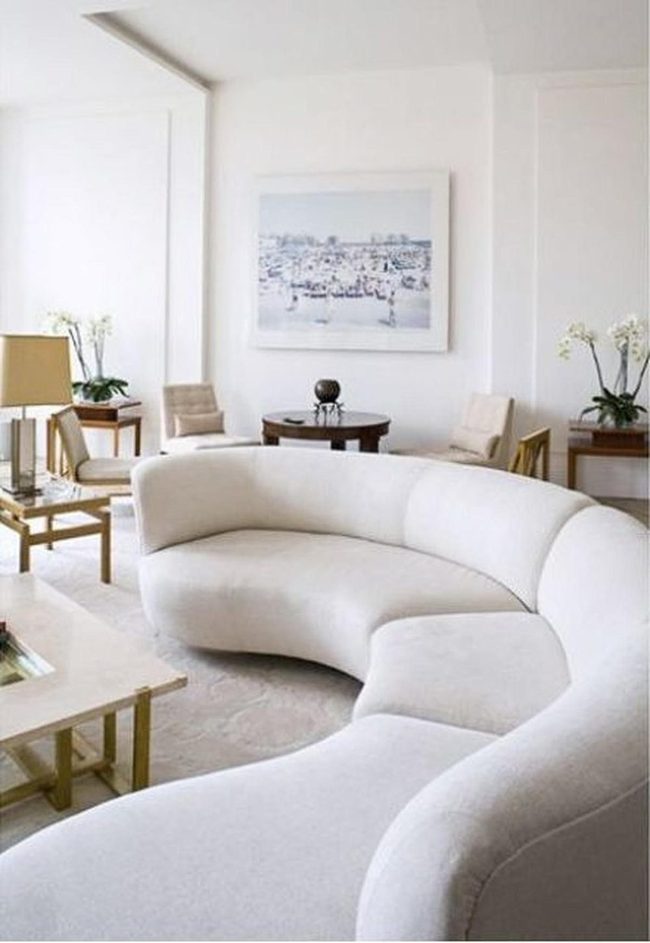 Curved Sofa With Neutral Simplicity