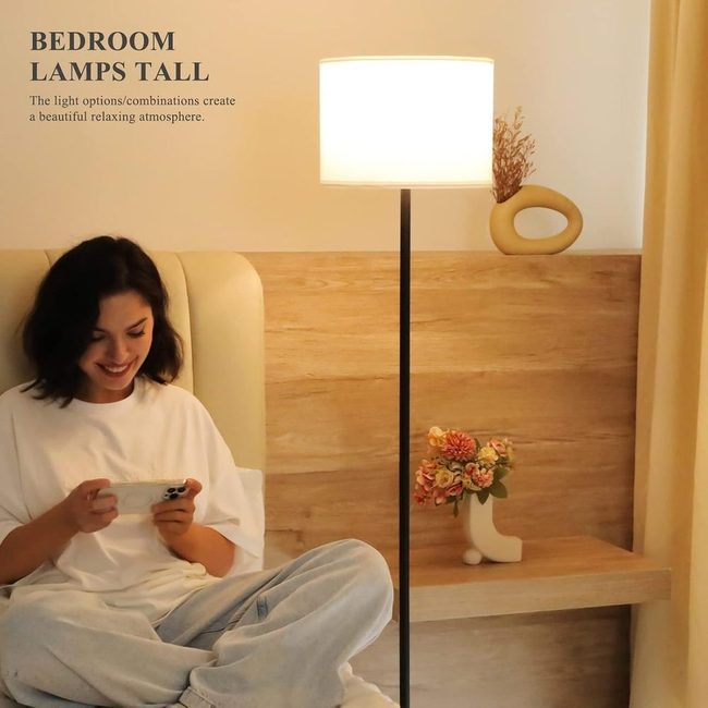 Tall Wood Lamps Soft White Glow