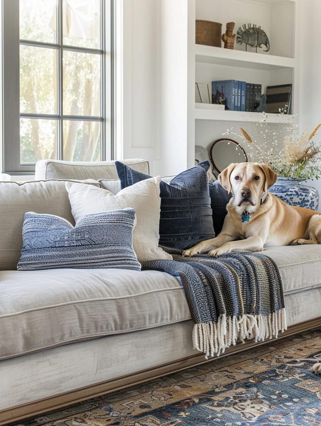 Pet-Friendly Parlor with Washable Fabrics