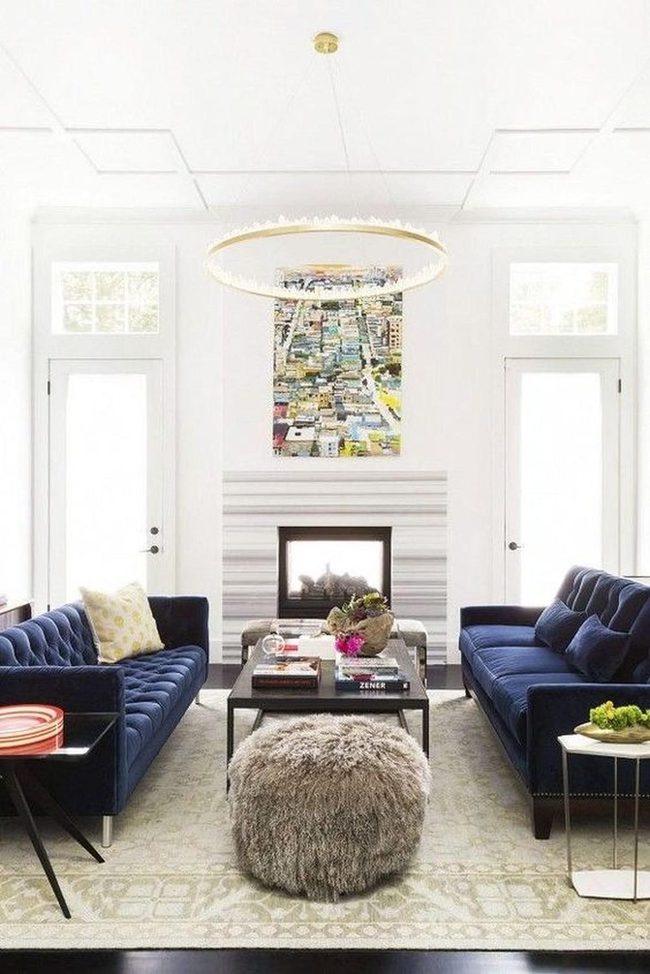 Deep Blue Sofas, Sunlit Minimalism