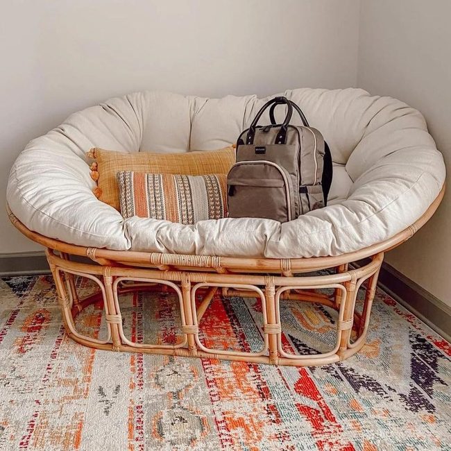 Round Cushioned Chair Statement Piece