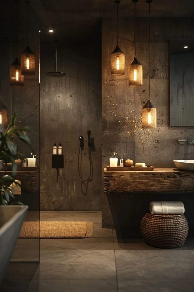 Raw Concrete Urban Bathroom