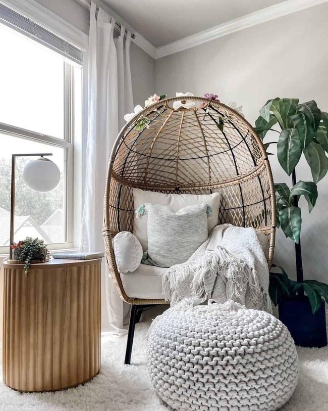 Woven Textures With Natural Wood Anchor