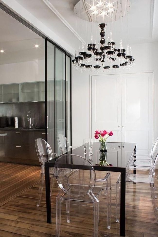 Pink Flowers Anchor Modern Minimalist Dining
