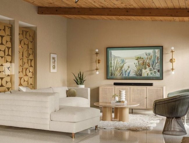 Geometric Wood Paneling Meets Midcentury Modern