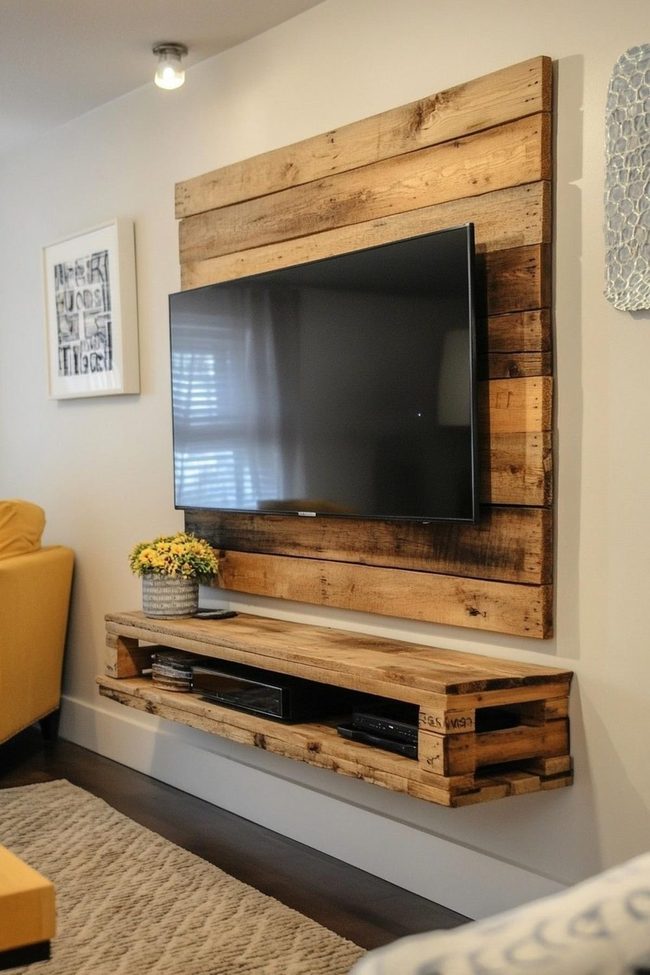 Weathered Timber Pallet Wall Mount