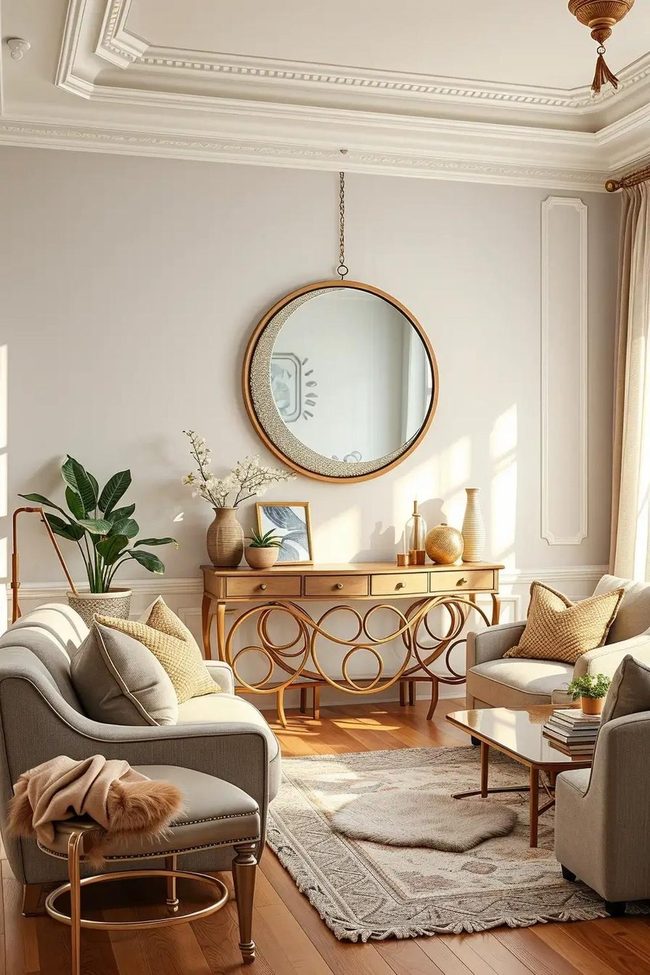 Crescent Mirrors and Steellic Accents