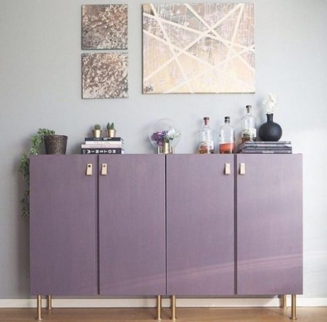 Purple Cabinet With Gold Elegance