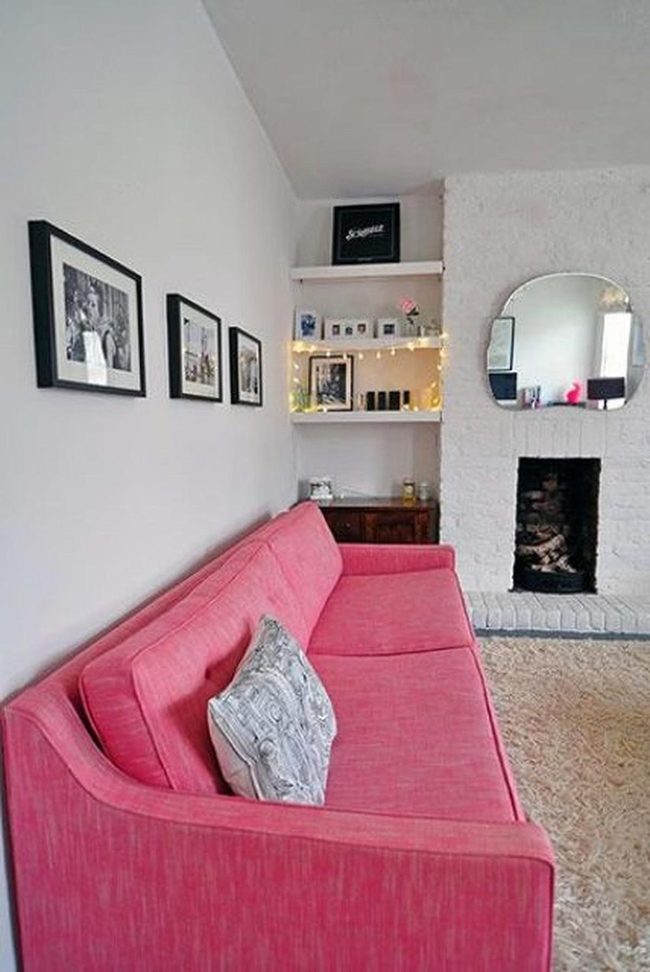 Pink Couches Against Crisp White