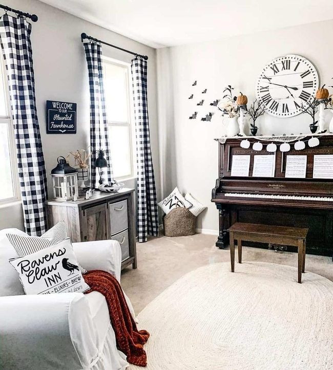 Black And White Buffalo Check Curtains
