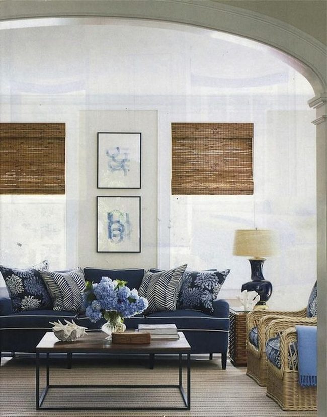 Navy Sofas Meet Light Airy Rooms