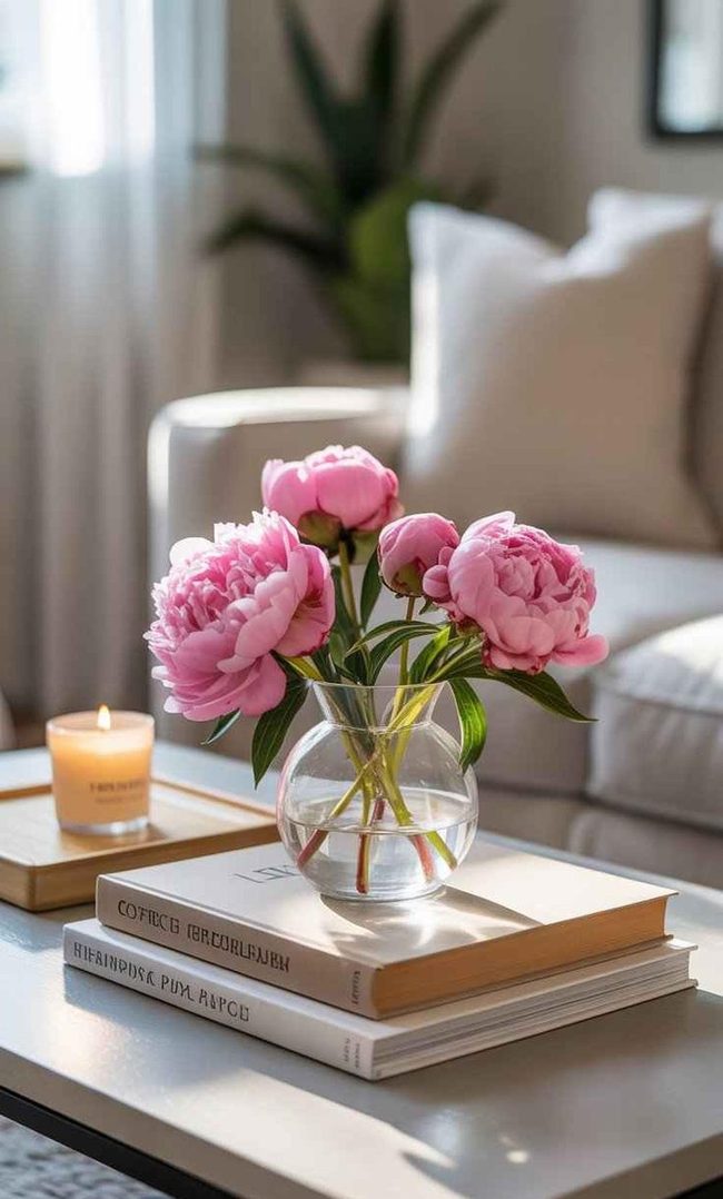 Fresh Blooms Living Room Centerpiece