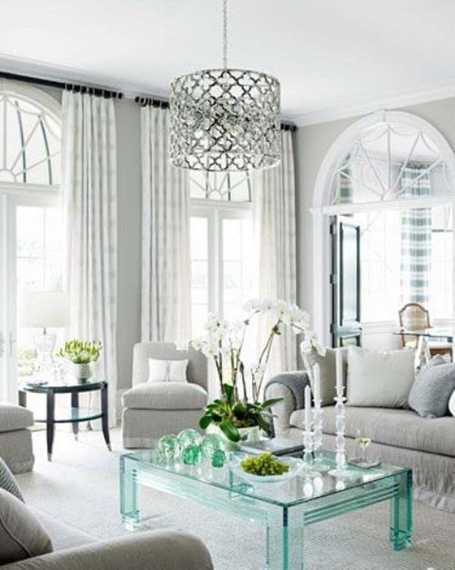 Light Gray Walls With Arched Windows