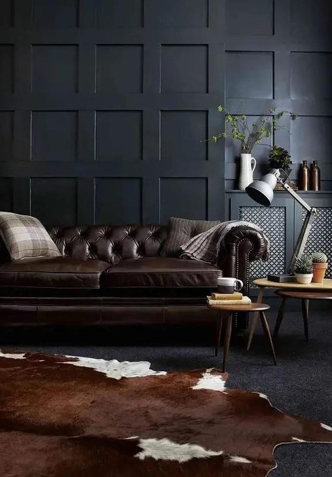 Dark Wood Paneling And Leather