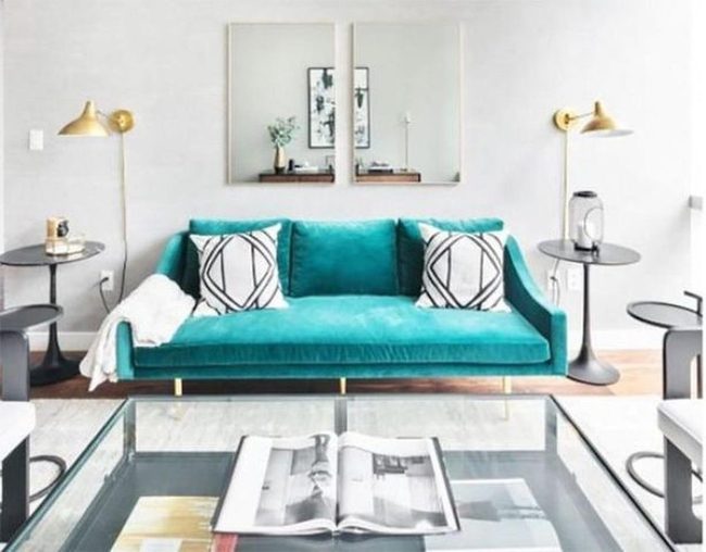 Teal Walls With Gold Accents