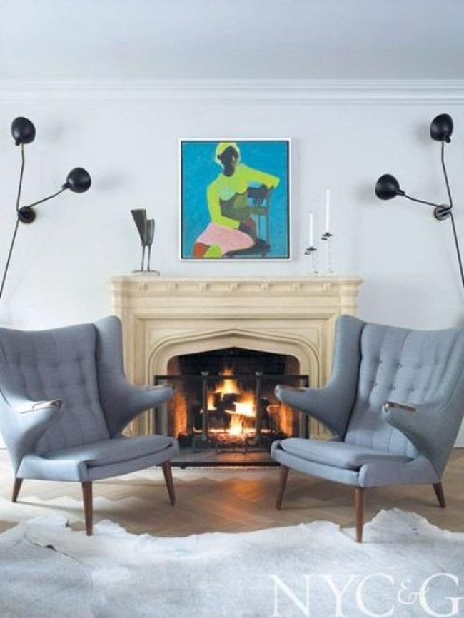 Colorful Art Above The Fireplace