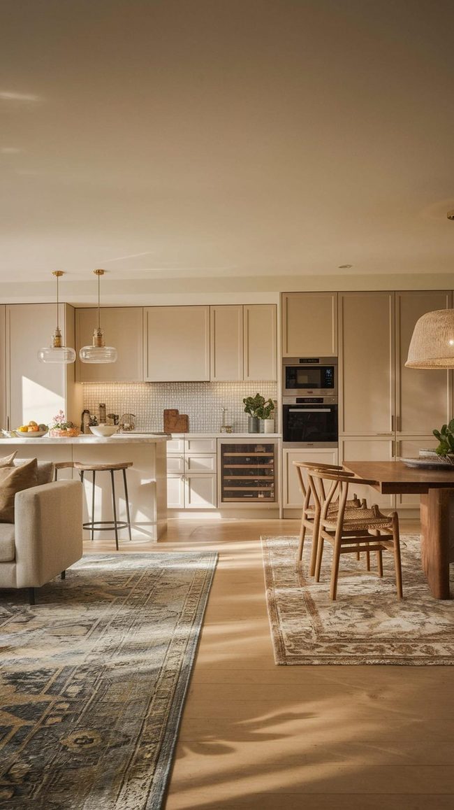 Open Concept Kitchen Living Room Zones