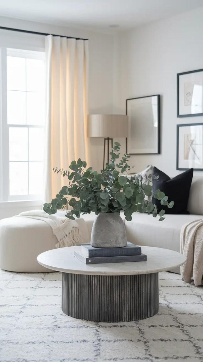 Cream Sofa Dried Eucalyptus Autumn