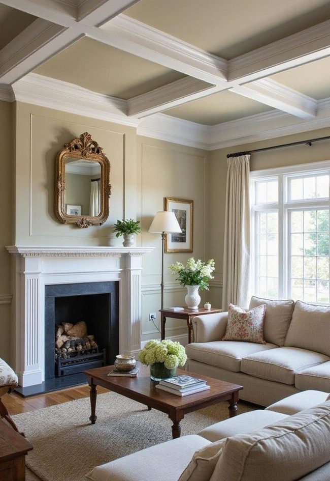 Coffered Ceilings With Crown Molding Details
