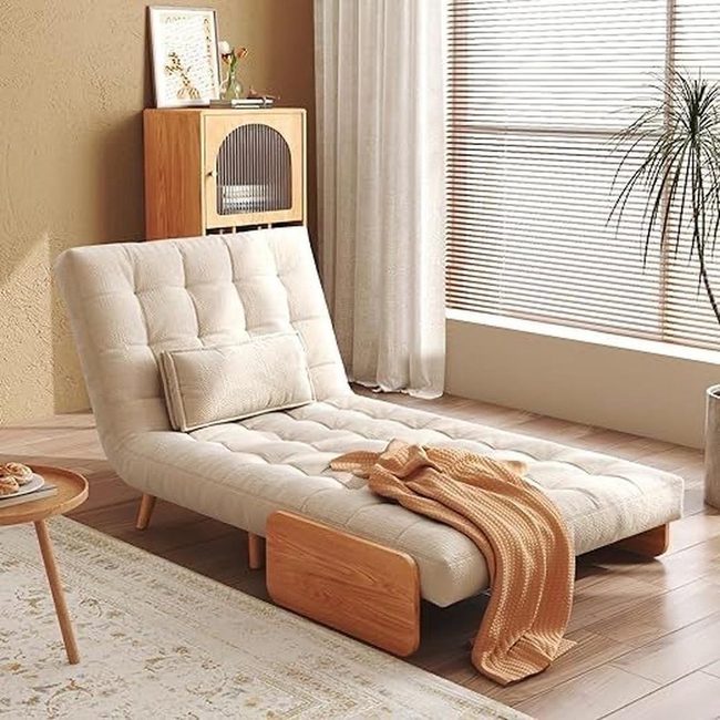 Cream Upholstered Chair Clean Geometry