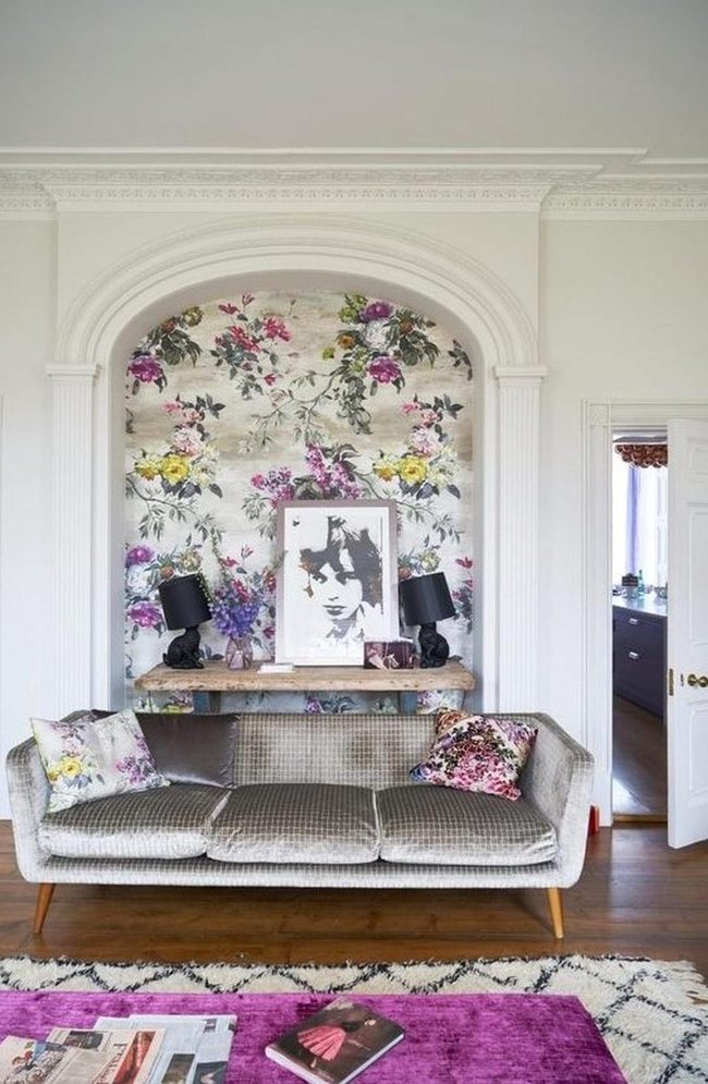 Pink Purple Yellow Floral Statement