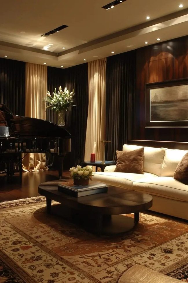 Grand Piano Dark Wood Lounge