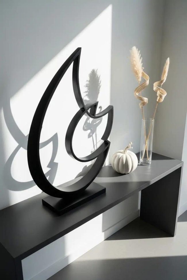 Contemporary Steel Leaf Sculpture Art
