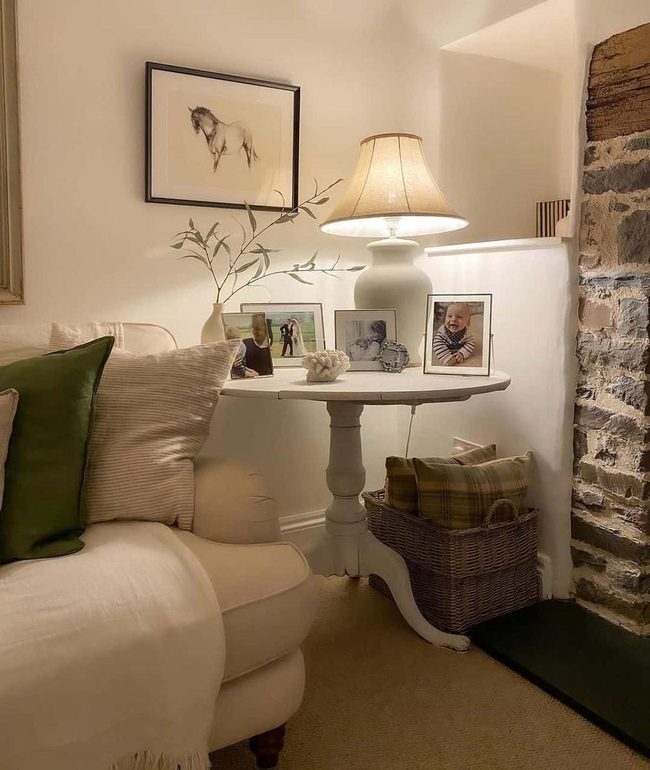 Green Plaid Pillows, Ivory Comfort Corner