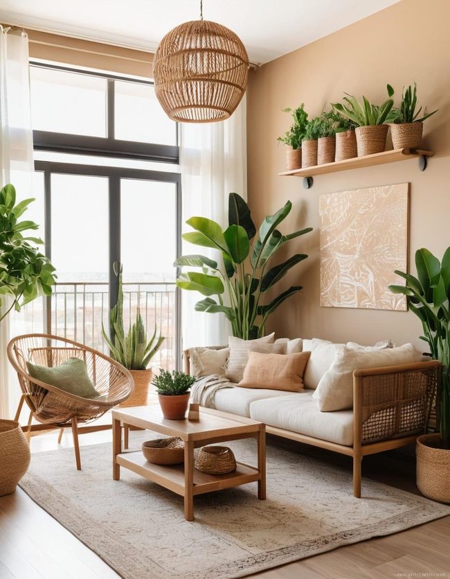 Earthy Walnut Meets Living Green