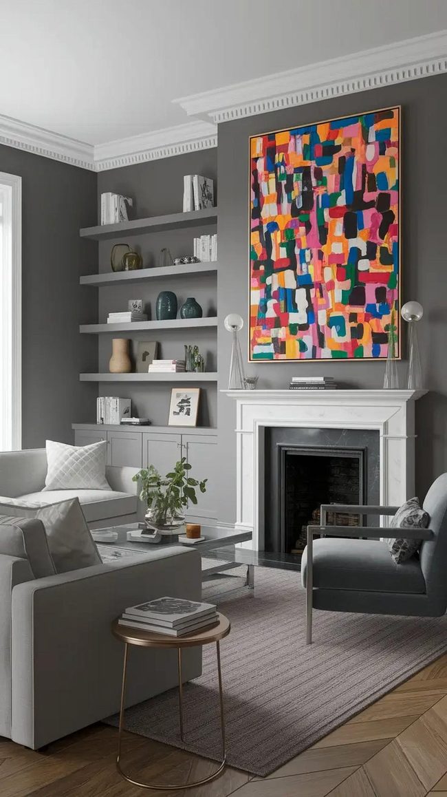 Grey Living Room Focal Point Art