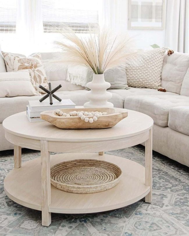 Light Wood Grain Two-Tier Storage