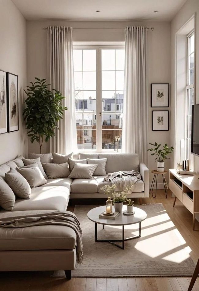Golden Light Wooden Floor Living