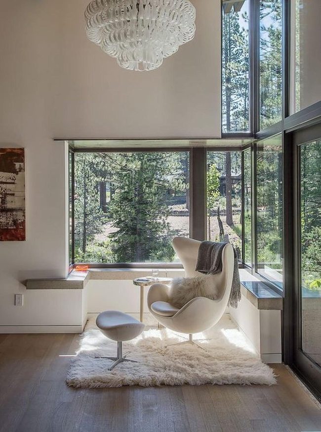 White Rounded Chair With Plush Comfort