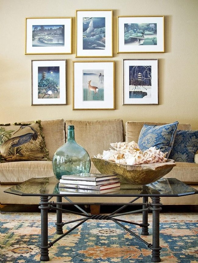 Blue Pillows Against Beige Comfort