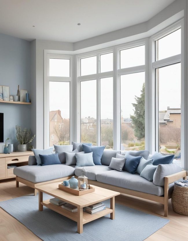 Soft Grey Meets Pale Blue