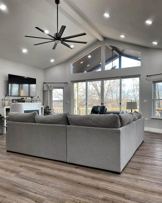 Dark Grey Couch Meets Modern Minimalism