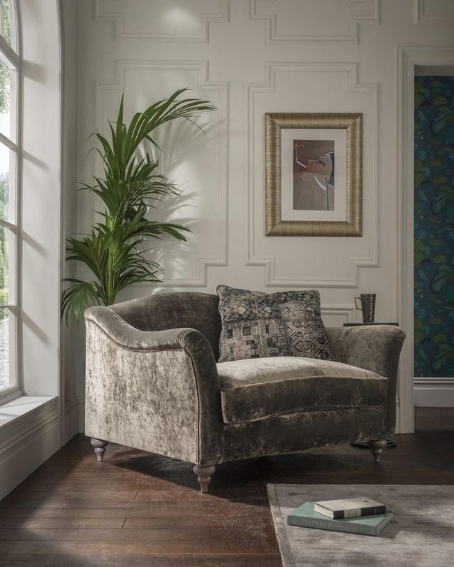 Oversized Velvet Statement Chair Earthtone