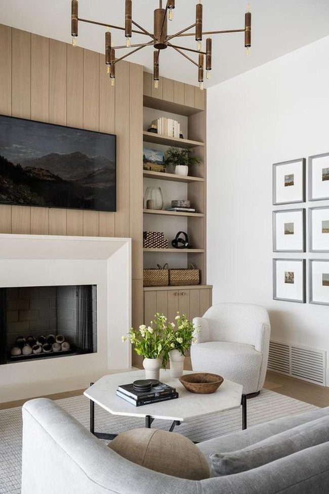 Light Wood Meets Modern Chandeliers
