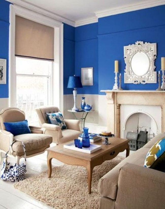 Bold Blue Modern Living