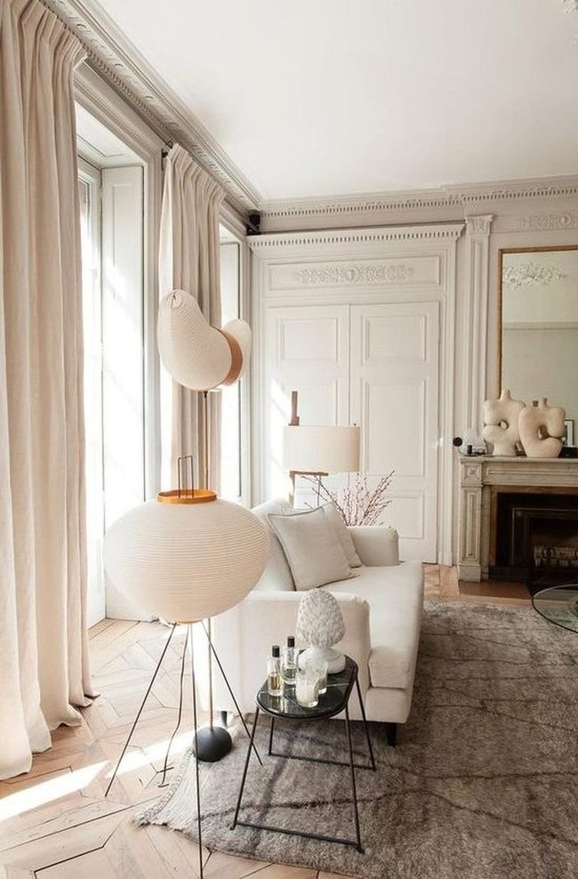 White Sofa Black Accents Minimal