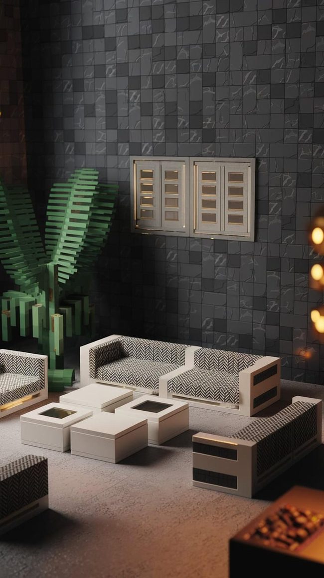 Mossy Cobblestone Cottage Fireplace