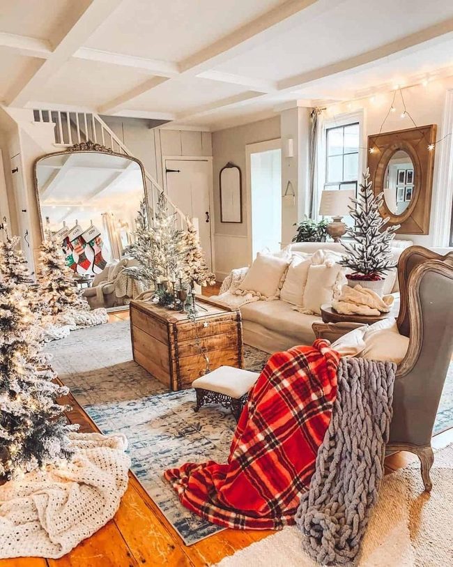 White And Blue Farmhouse Winter Layers